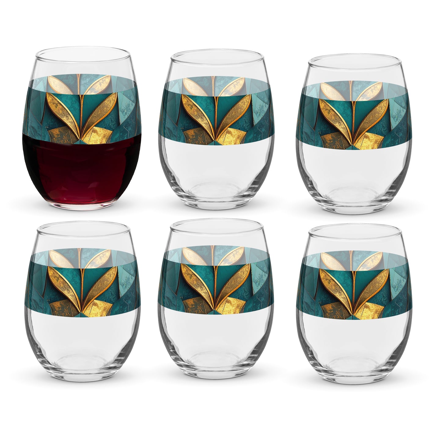 Gilded Patina Stemless Wine Glass | Signature Design