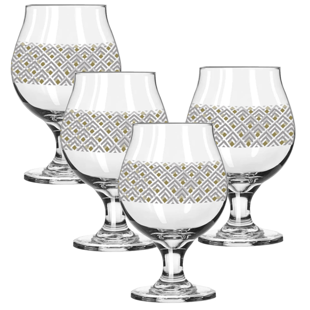 Deco Gold 16 oz Belgian Beer Glass