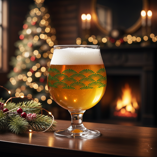 Green Deco 16 oz Belgian Beer Glass