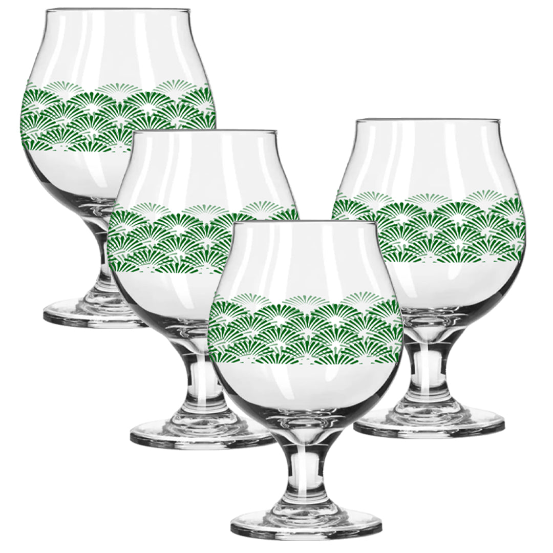 Green Deco 16 oz Belgian Beer Glass