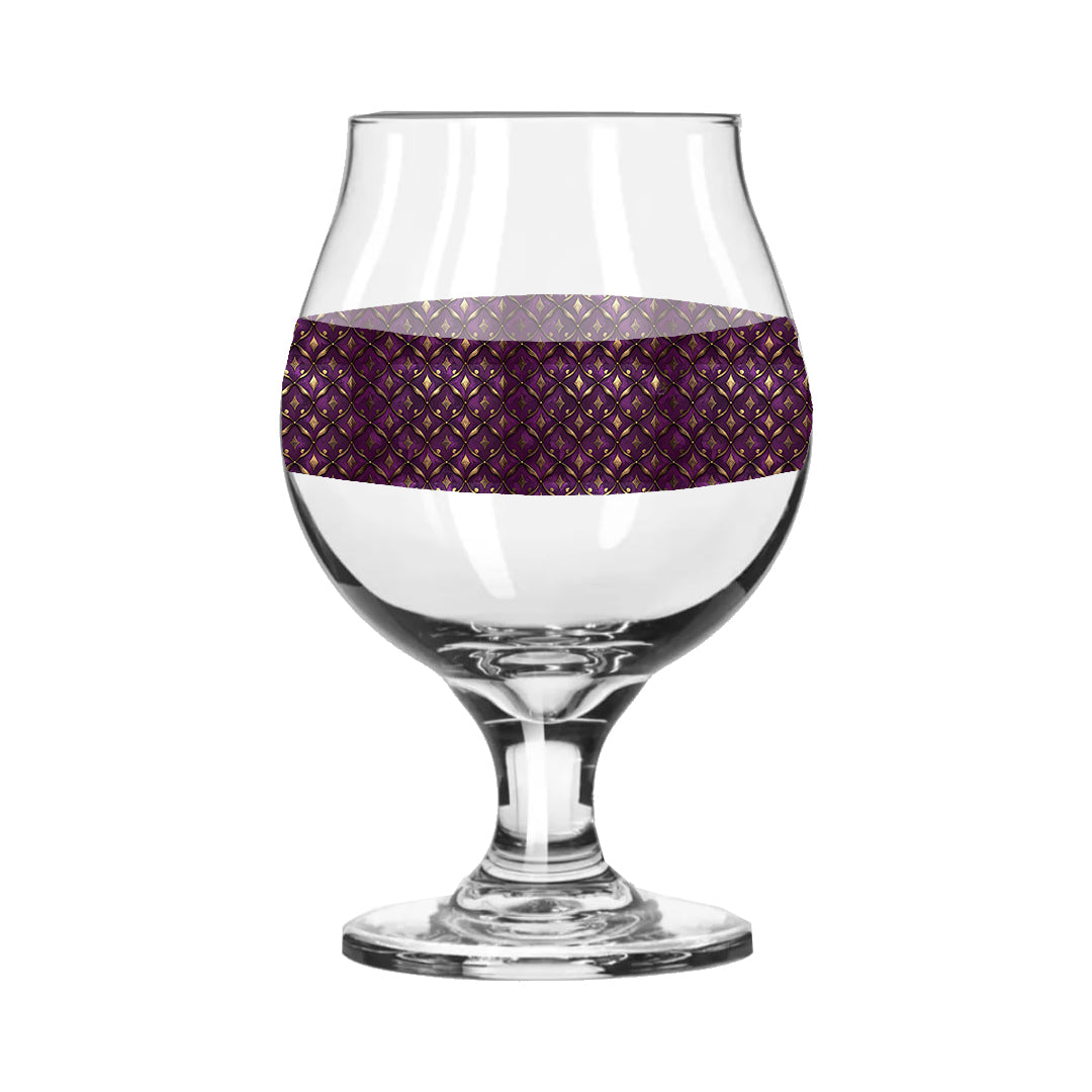 Royal Opulence Belgian Beer Glass | Gilded Plum Patina Design