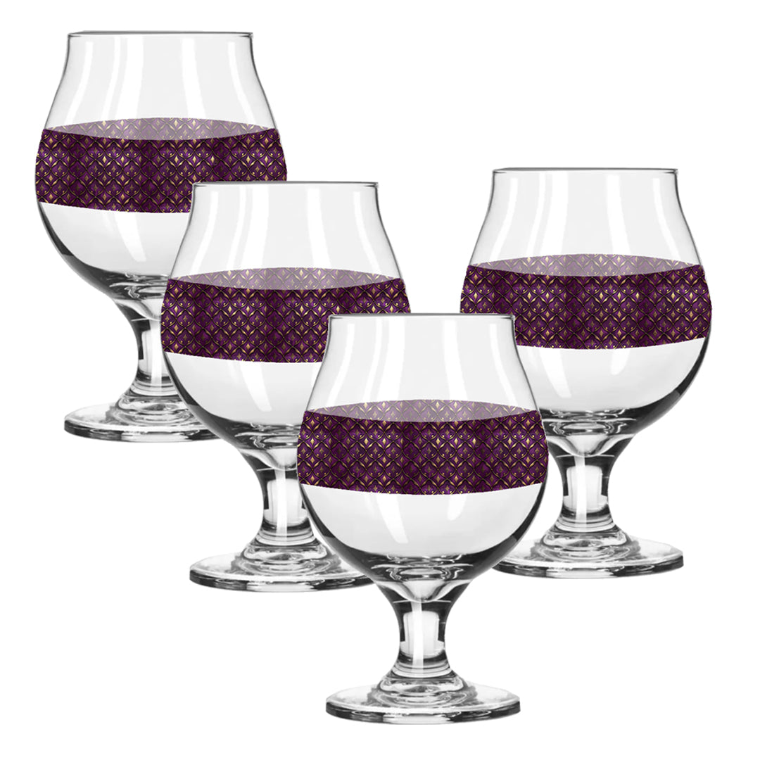 Royal Opulence Belgian Beer Glass | Gilded Plum Patina Design