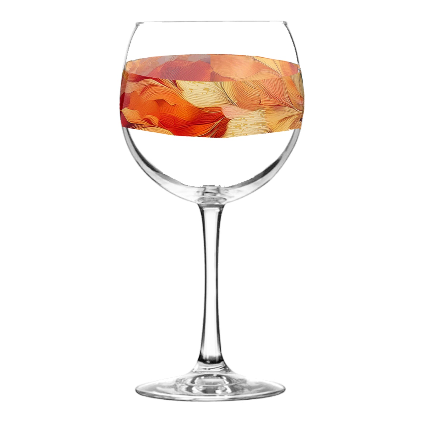 Mix n Match Style balloon wine glass with autumn blend floral design on a white background 