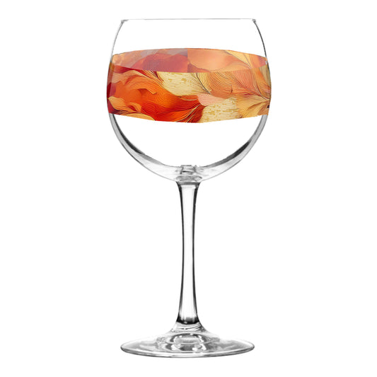 Mix n Match Style balloon wine glass with autumn blend floral design on a white background 
