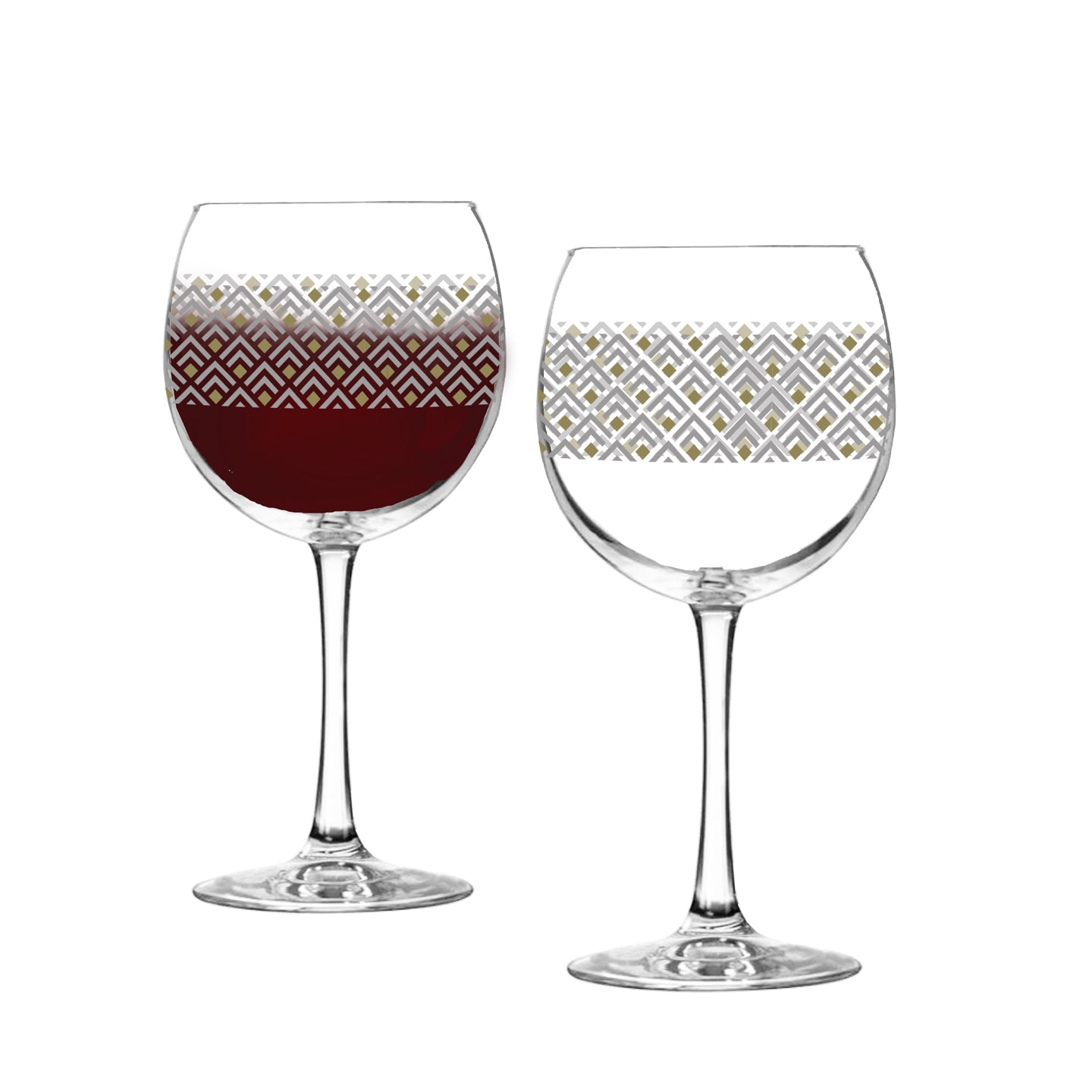 Deco Gold 18 oz Balloon Wine Glass
