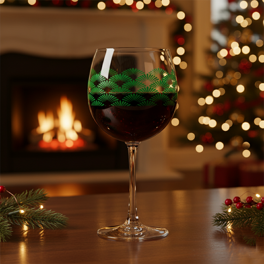 Green Deco 18 oz Balloon Wine Glass