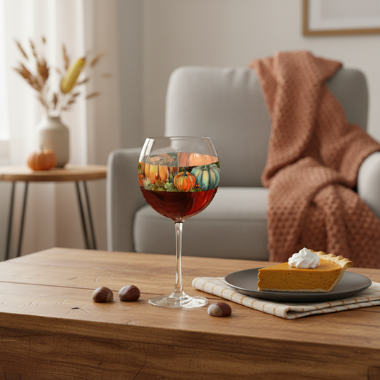 Pumpkin Harvest 18 oz Balloon Wine Glass, Set of 2, 4 or 8