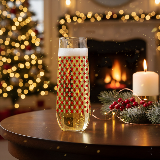 Holiday Diamonds 8.5 oz Stemless Champagne Glass