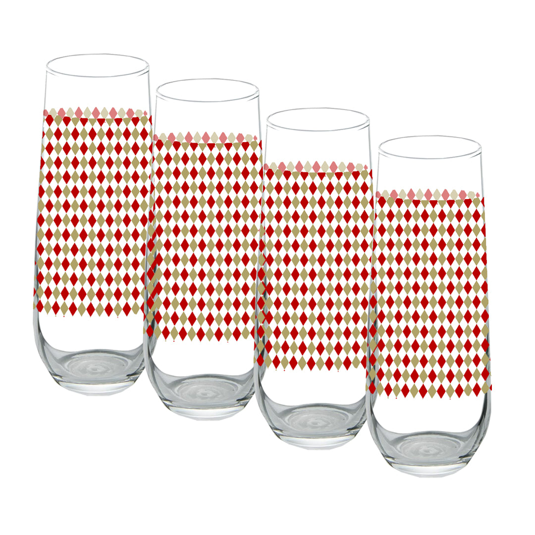 Holiday Diamonds 8.5 oz Stemless Champagne Glass