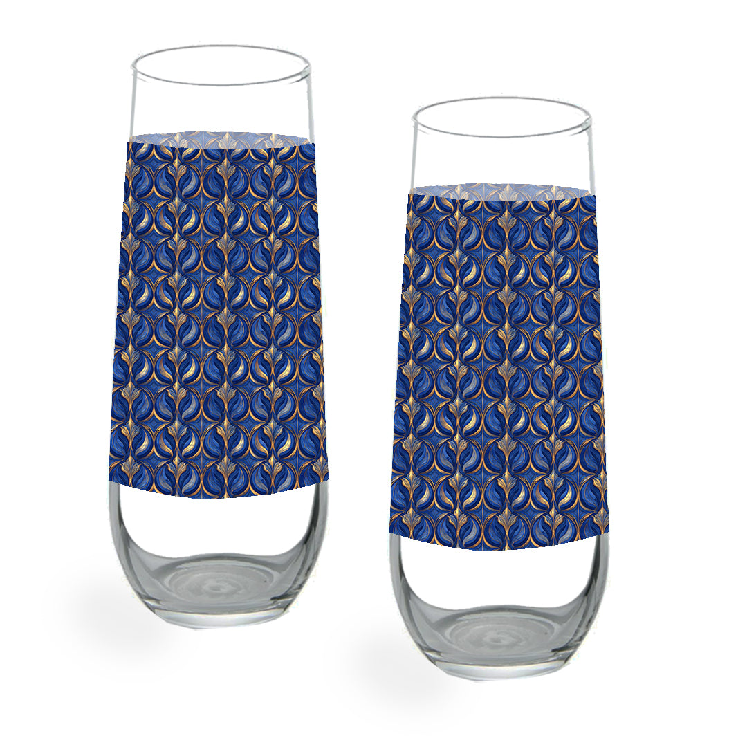 Oracle Stemless Champagne Flute | Luxurious Sapphire Blue