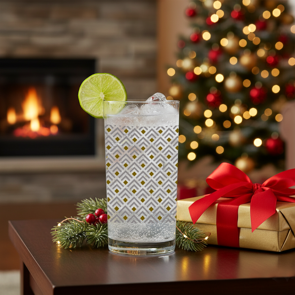 Deco Gold 10.2 oz Highball Cocktail Glass