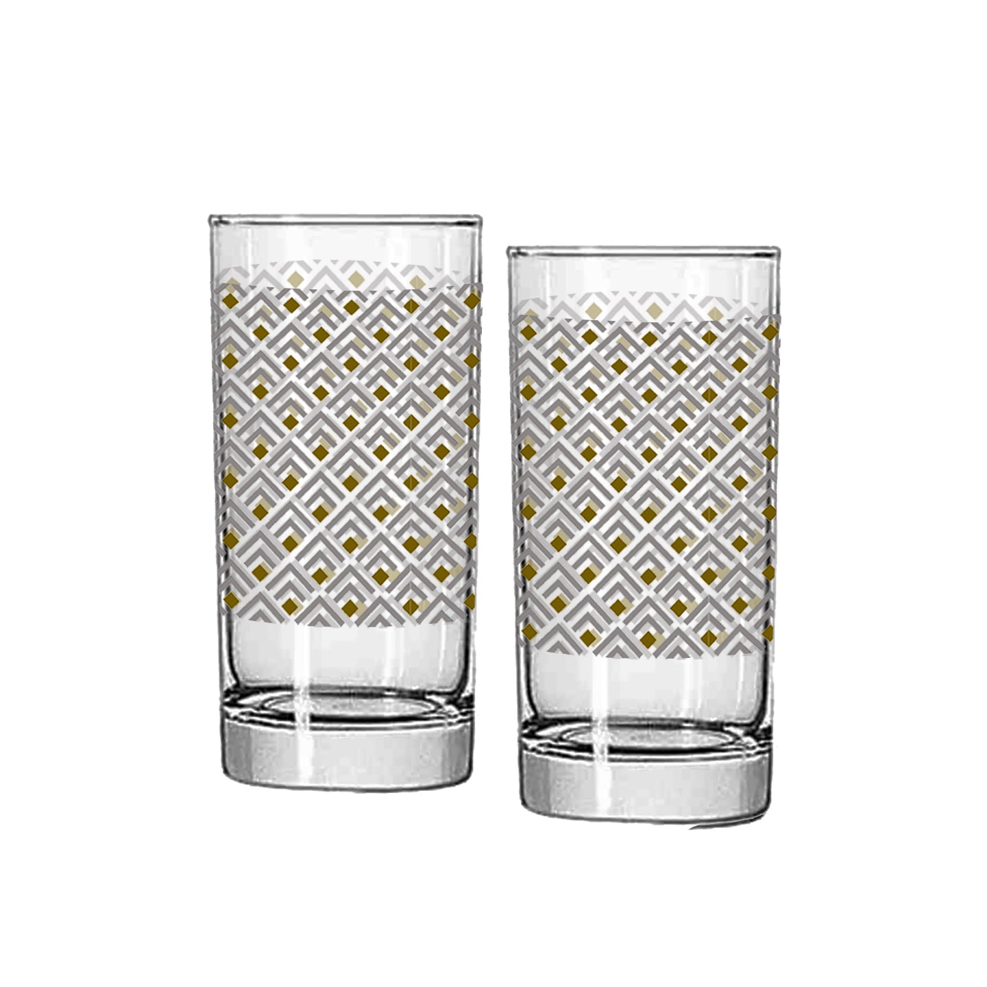 Deco Gold 10.2 oz Highball Cocktail Glass