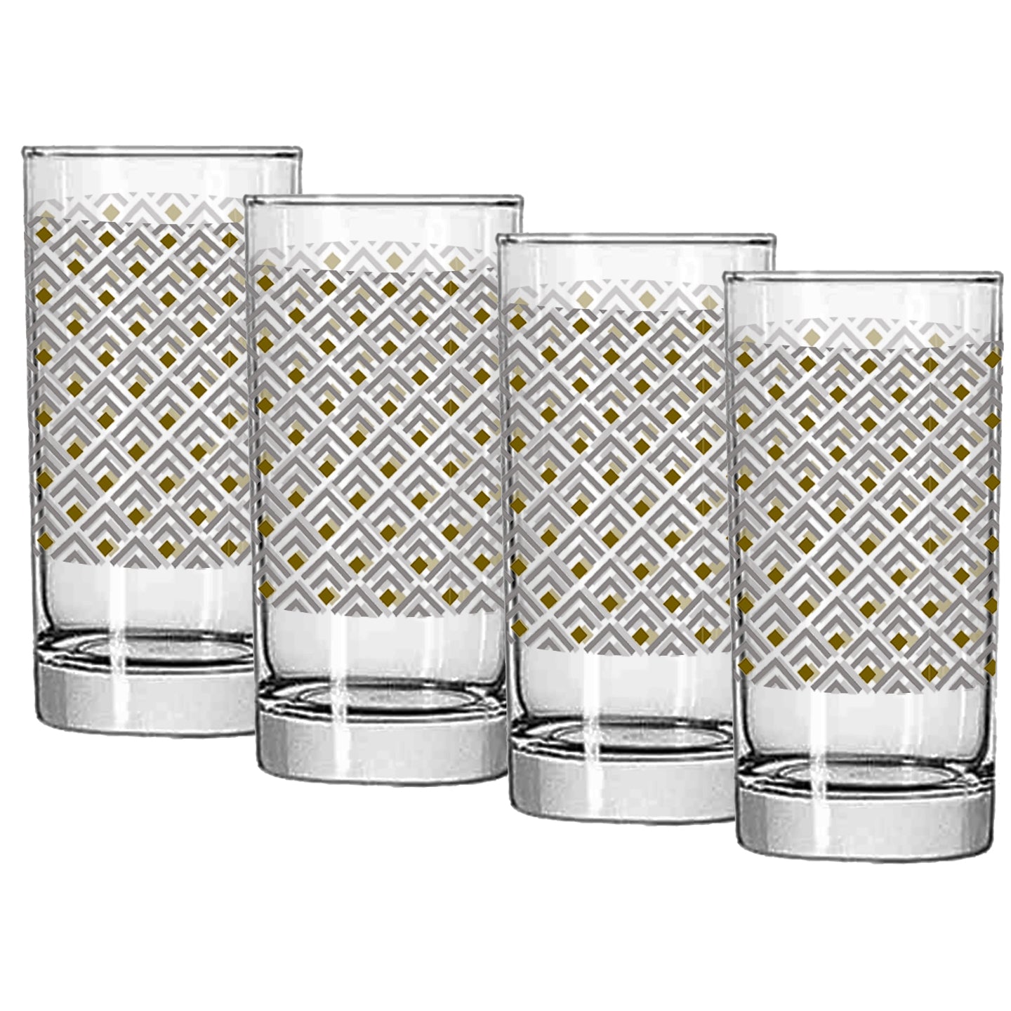 Deco Gold 10.2 oz Highball Cocktail Glass