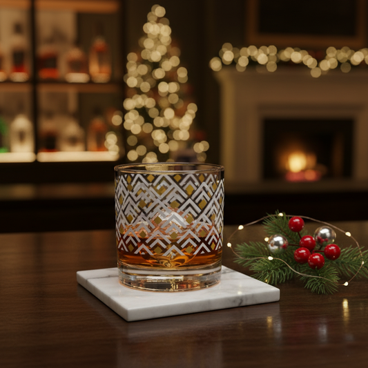 Deco Gold 11 oz Rocks Glass