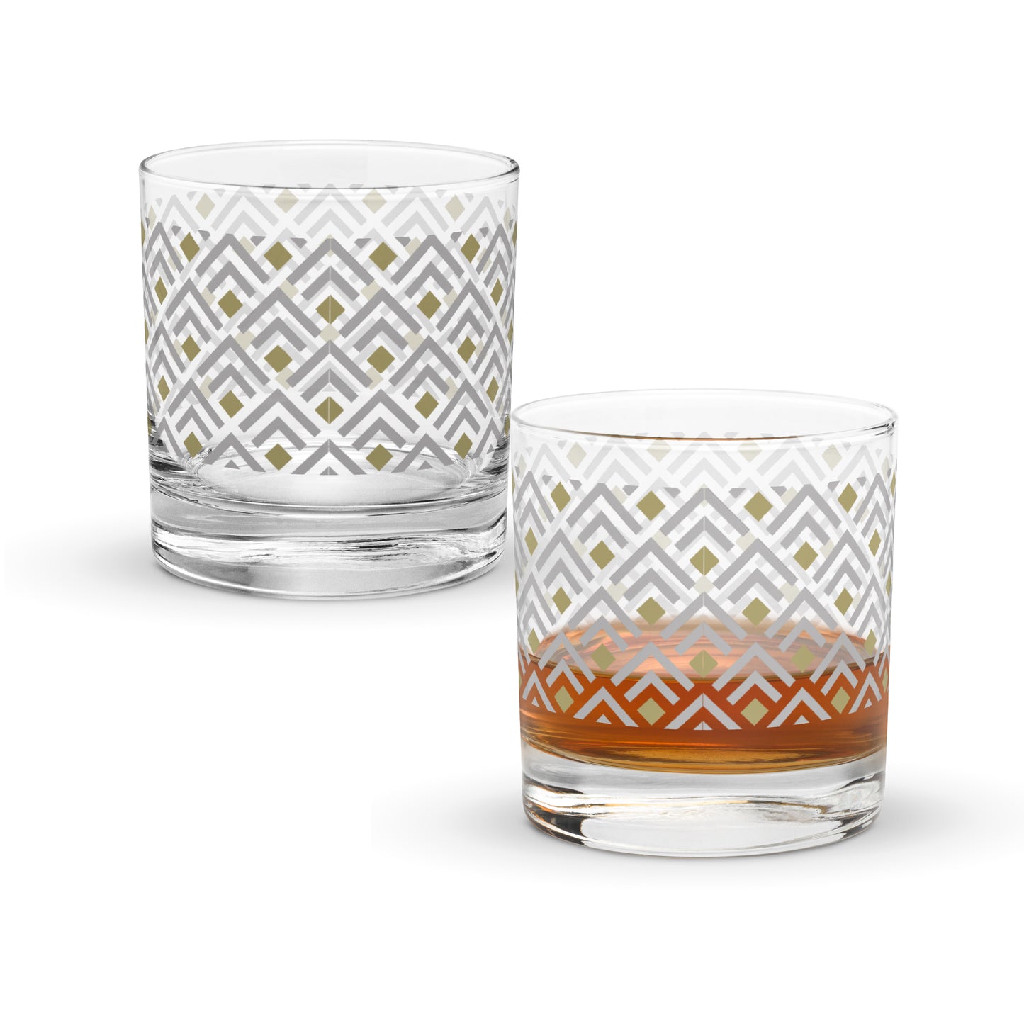 Deco Gold 11 oz Rocks Glass