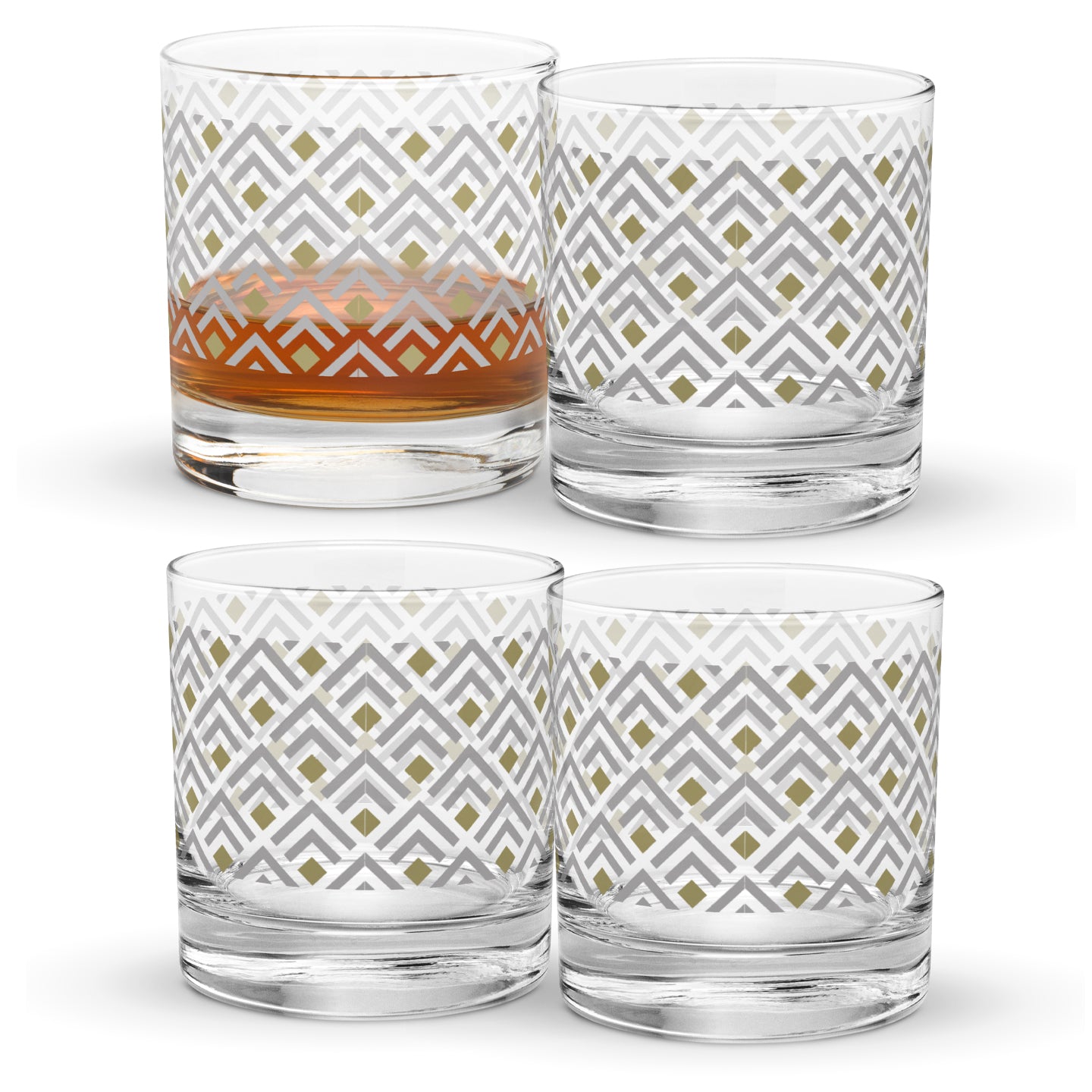 Deco Gold 11 oz Rocks Glass