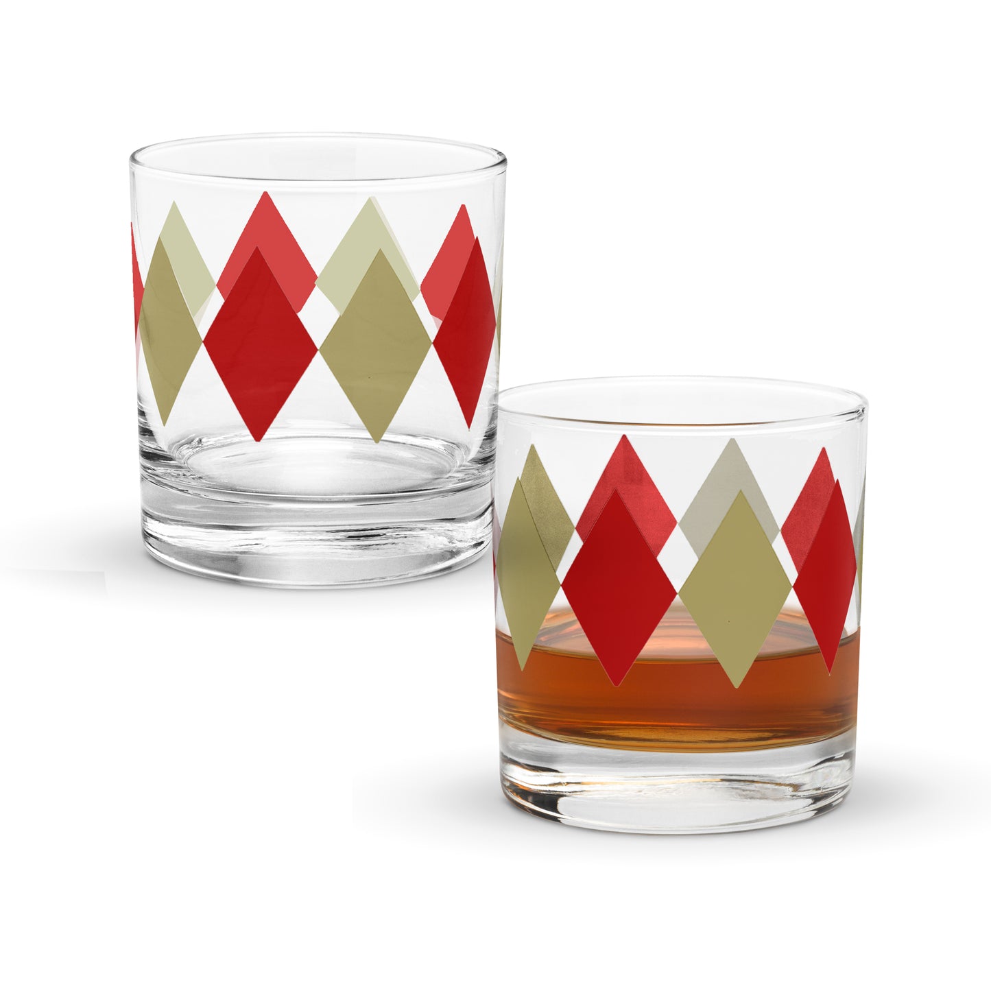 Holiday Diamonds 11 oz Rocks Glass