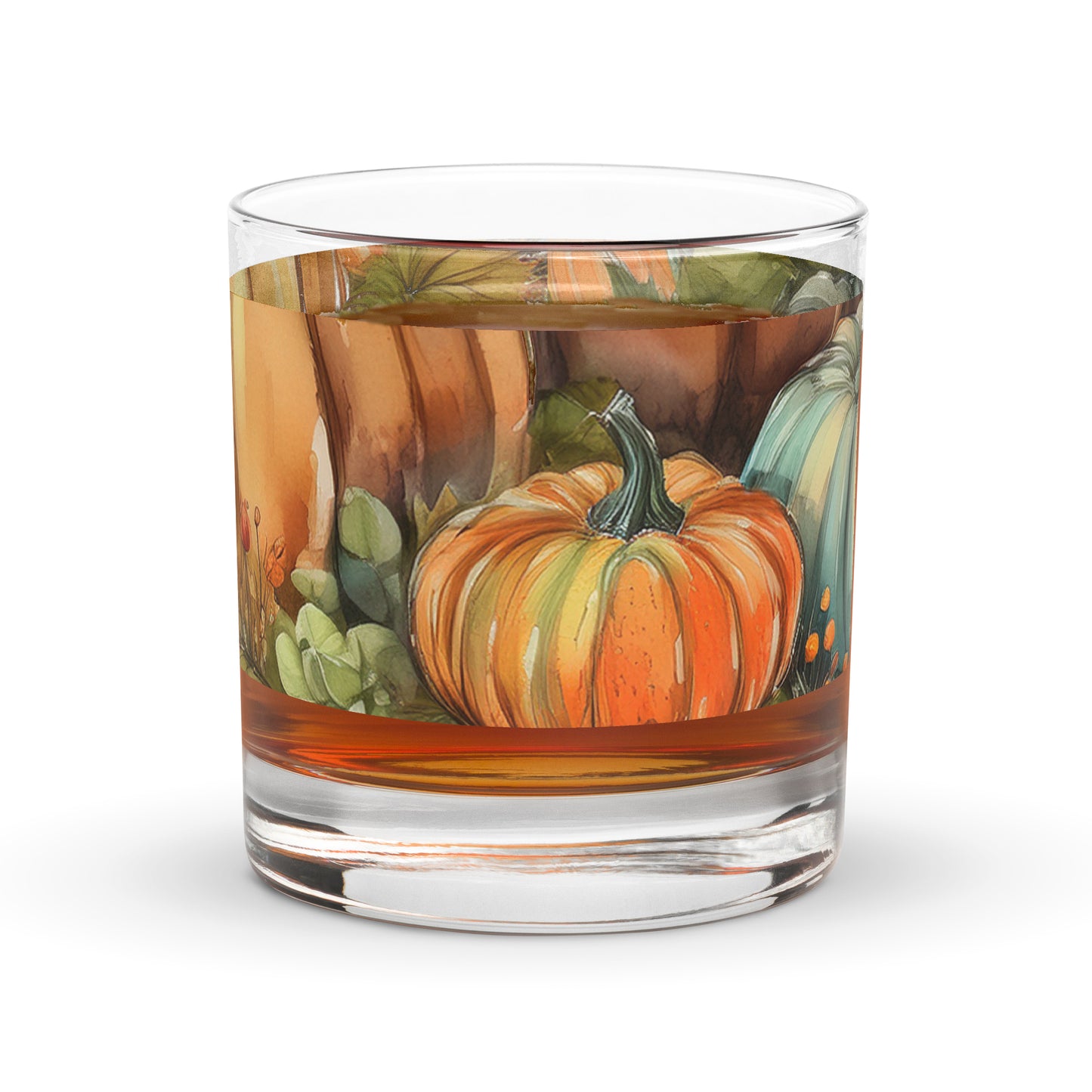 Pumpkin Harvest 11 oz Rocks Glass, Set of 2, 4 or 6