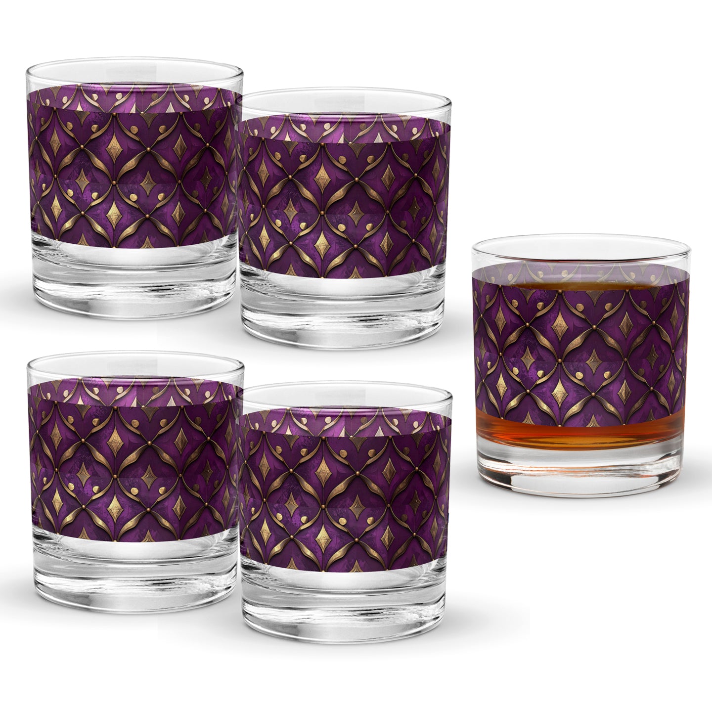 Royal Opulence Rocks Glass | Artisanal Patina Design