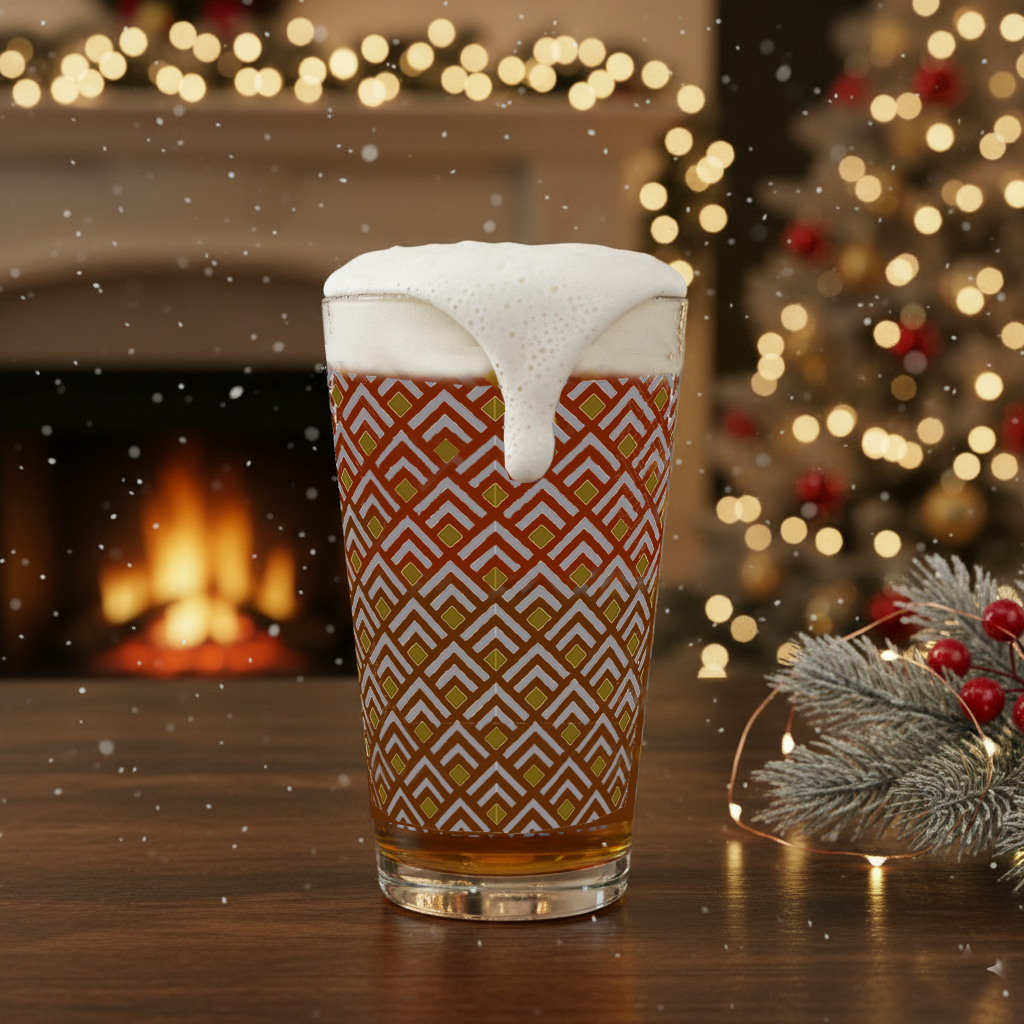 Deco Gold 16 oz Pint Beer Glass