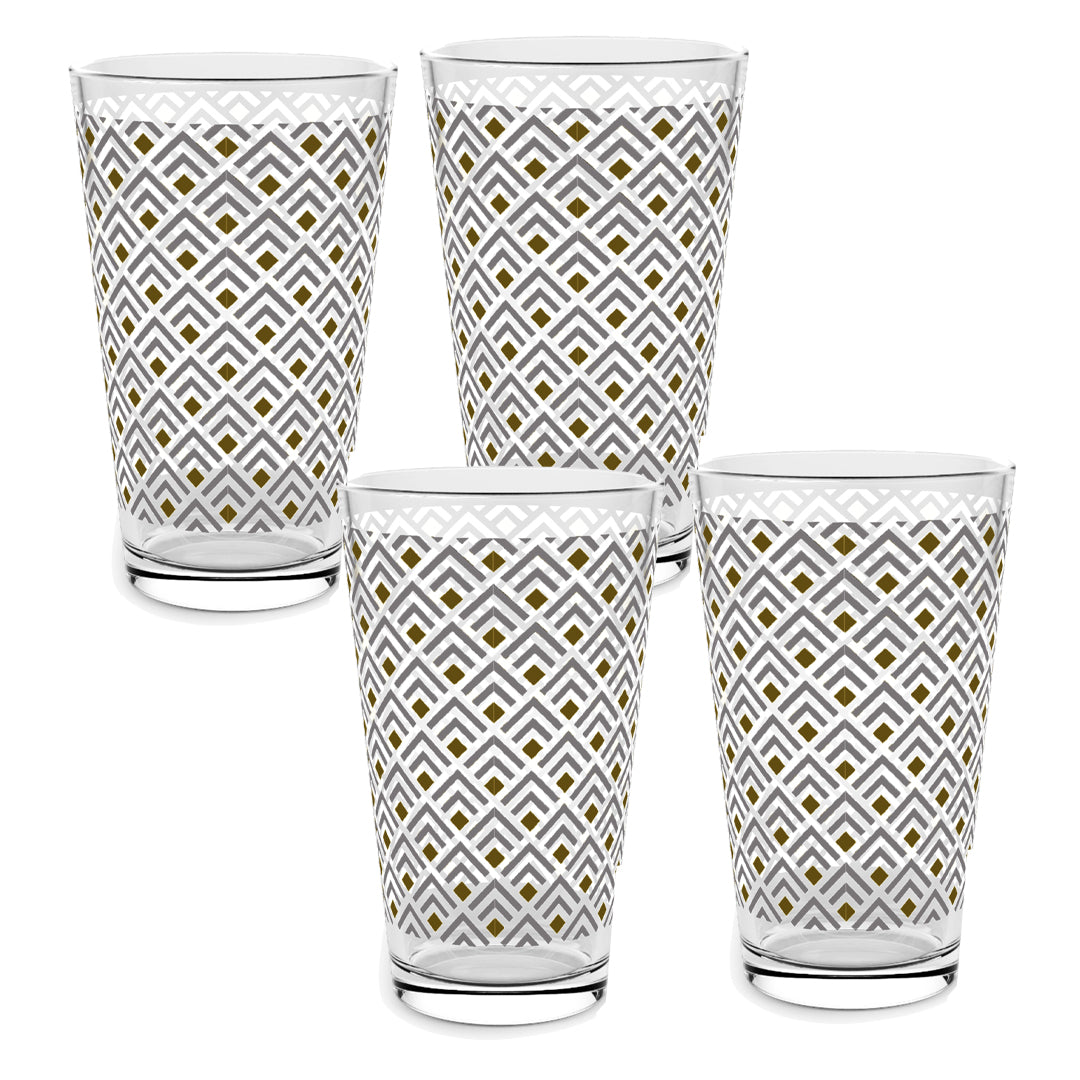 Deco Gold 16 oz Pint Beer Glass