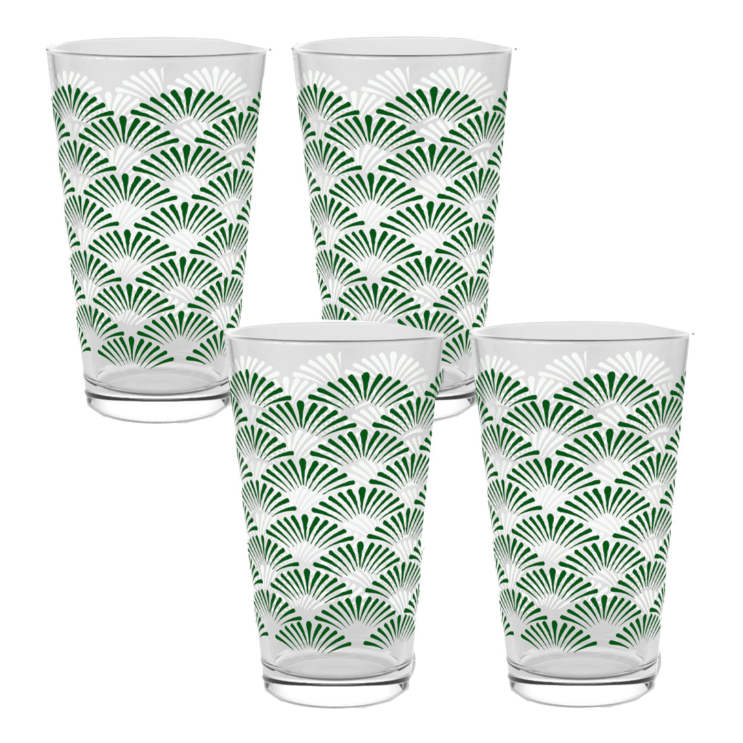 Green Deco 16 oz Pint Beer Glass