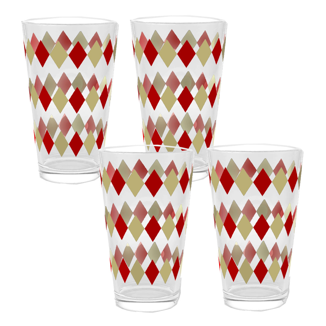Holiday Diamonds 16 oz Pint Beer Glass