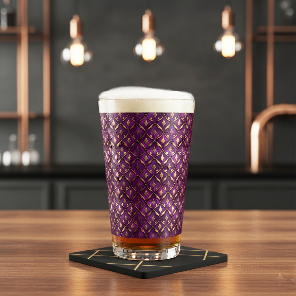 Timeless Aged Motif  | Royal Opulence Pint Beer Glass