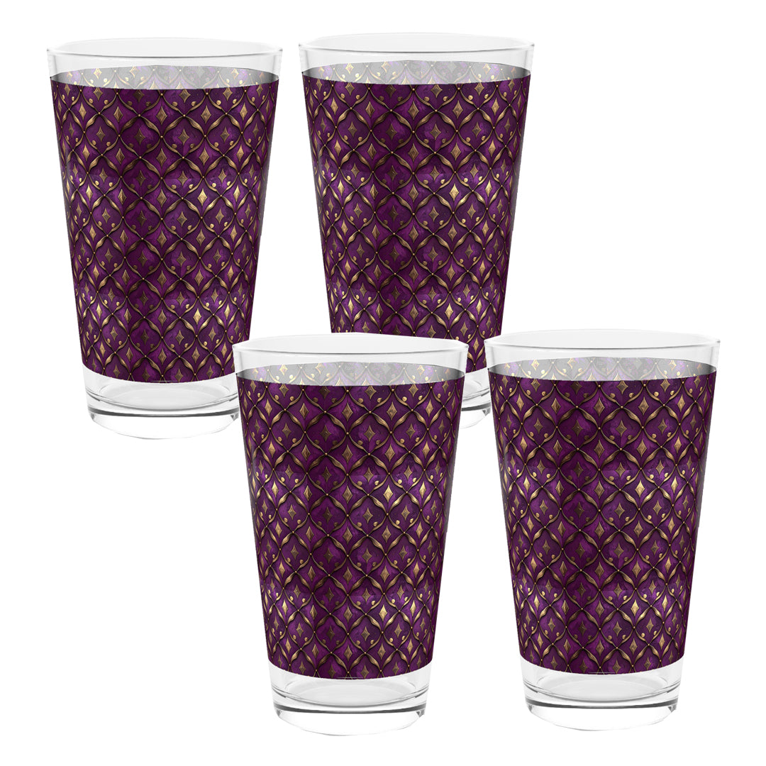 Timeless Aged Motif  | Royal Opulence Pint Beer Glass