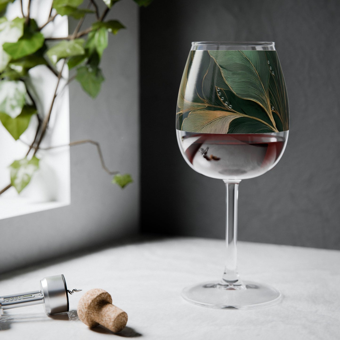 Green n Gold 12.75 oz Contour Wine Glass