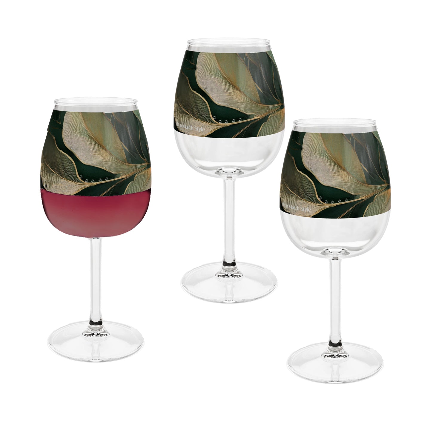 Green n Gold 12.75 oz Contour Wine Glass