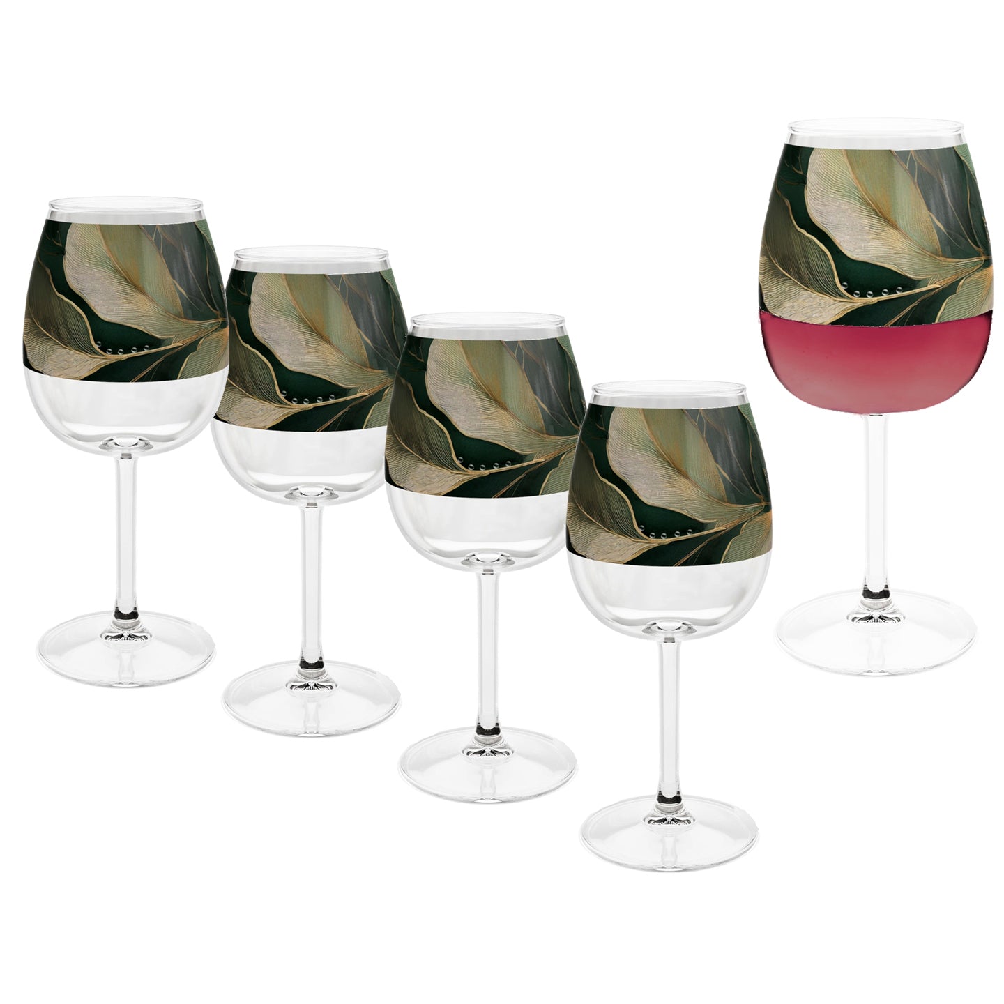 Green n Gold 12.75 oz Contour Wine Glass