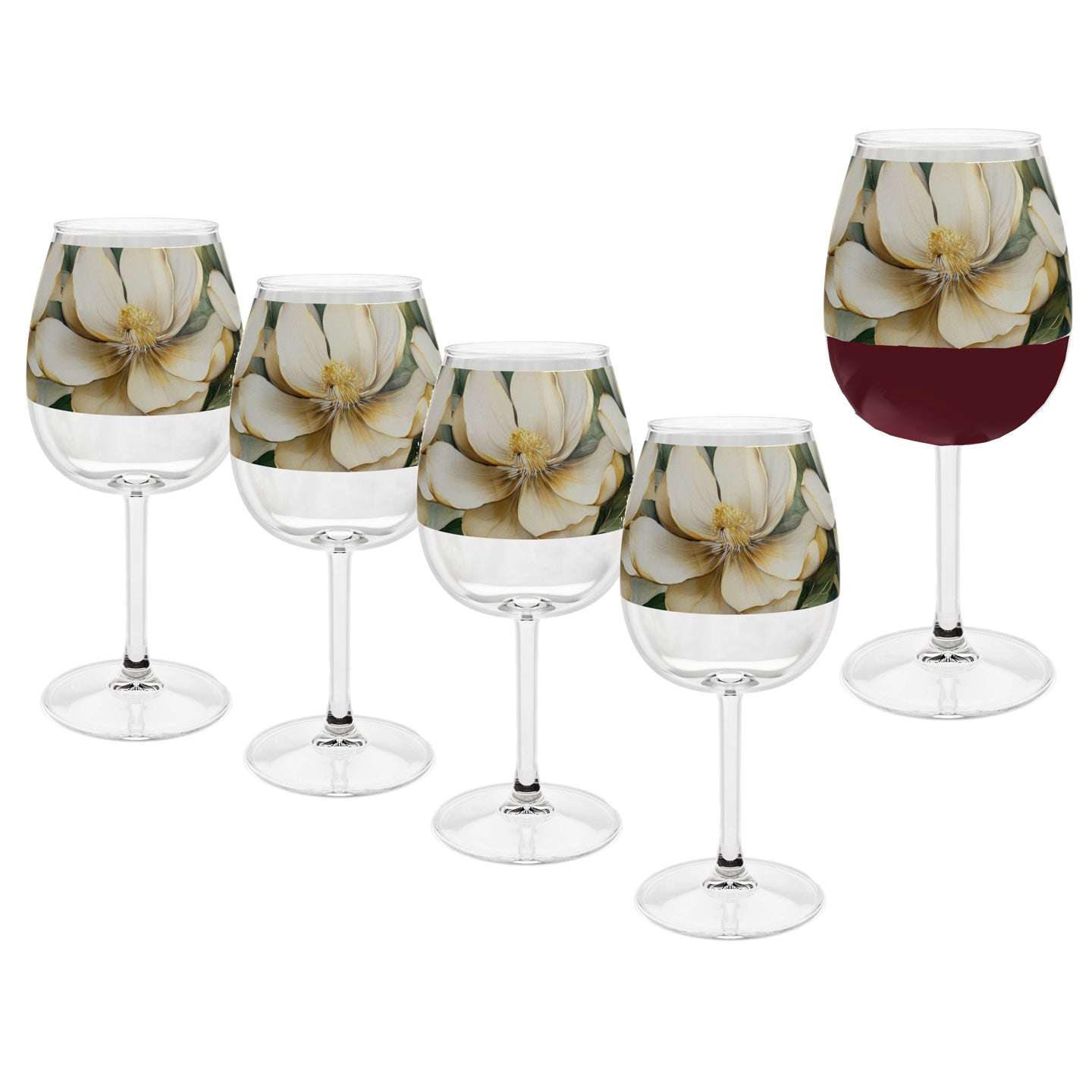 Vintage Magnolias 12.75 oz Contour Wine Glass