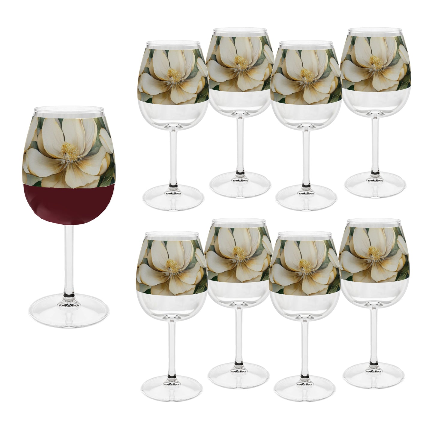 Vintage Magnolias 12.75 oz Contour Wine Glass