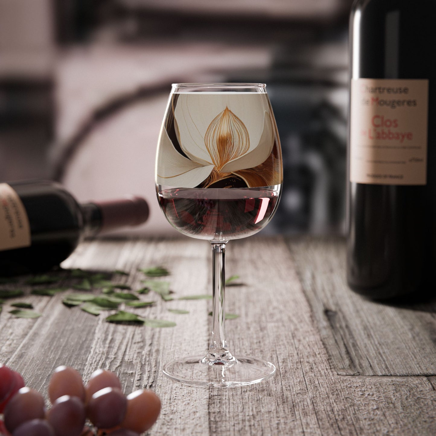Windswept Magnolias 12.75 oz Contour Wine Glass