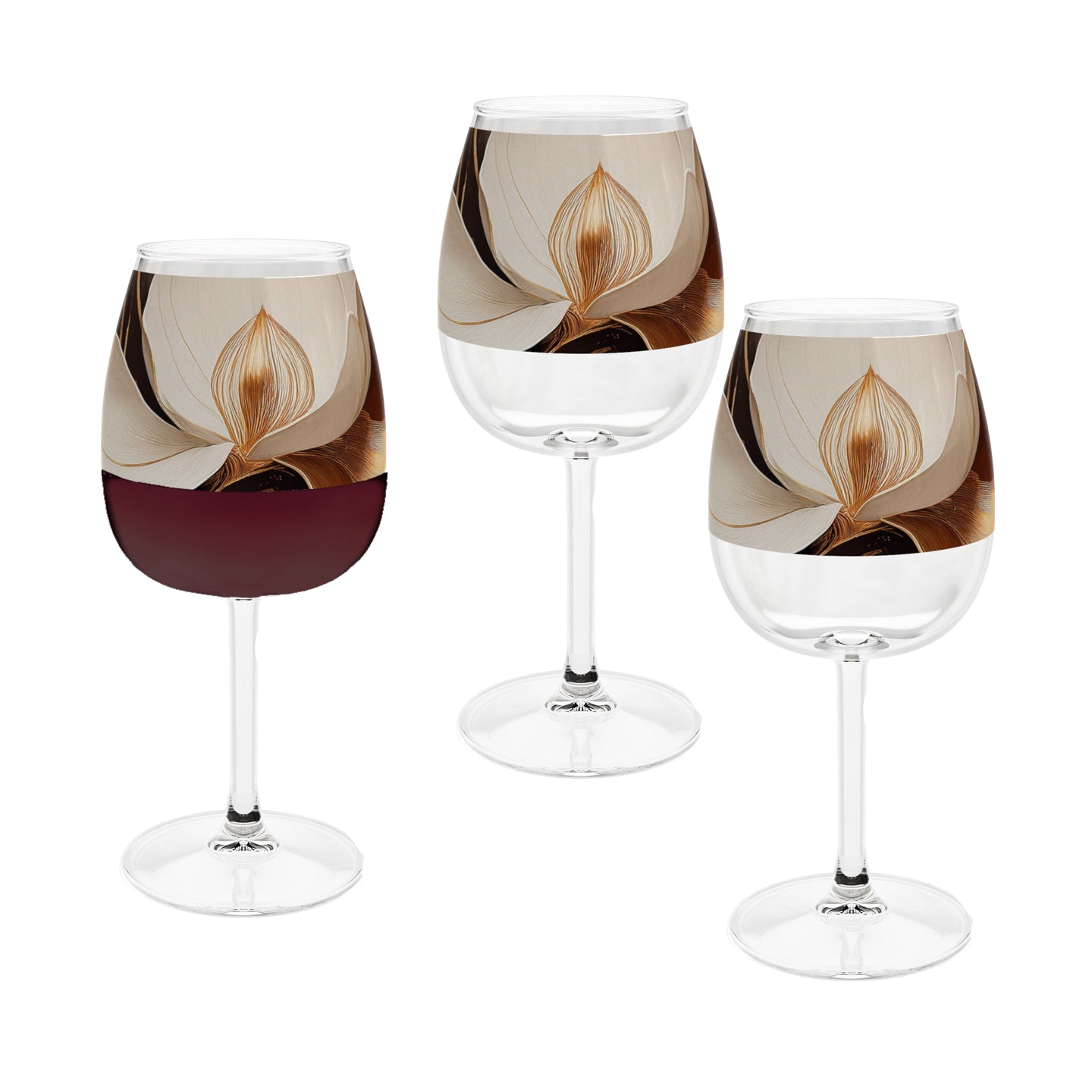 Windswept Magnolias 12.75 oz Contour Wine Glass