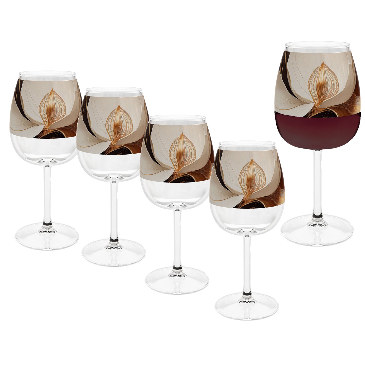 Windswept Magnolias 12.75 oz Contour Wine Glass