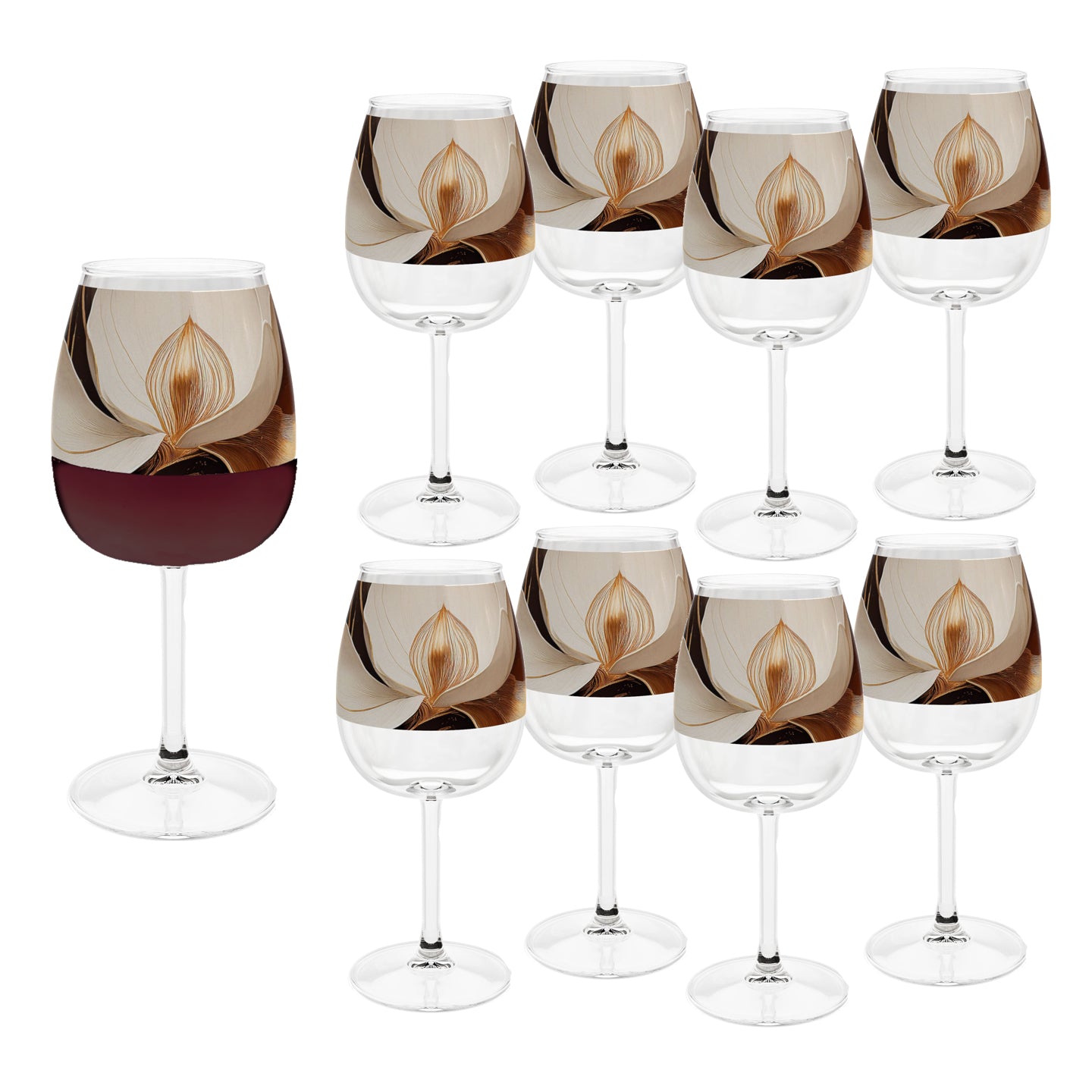 Windswept Magnolias 12.75 oz Contour Wine Glass