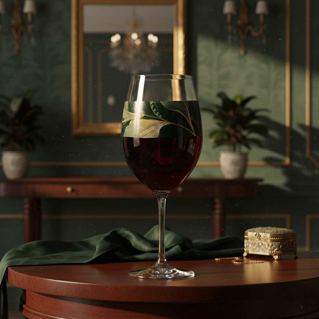 Green n Gold 16oz Tall Wine Glass
