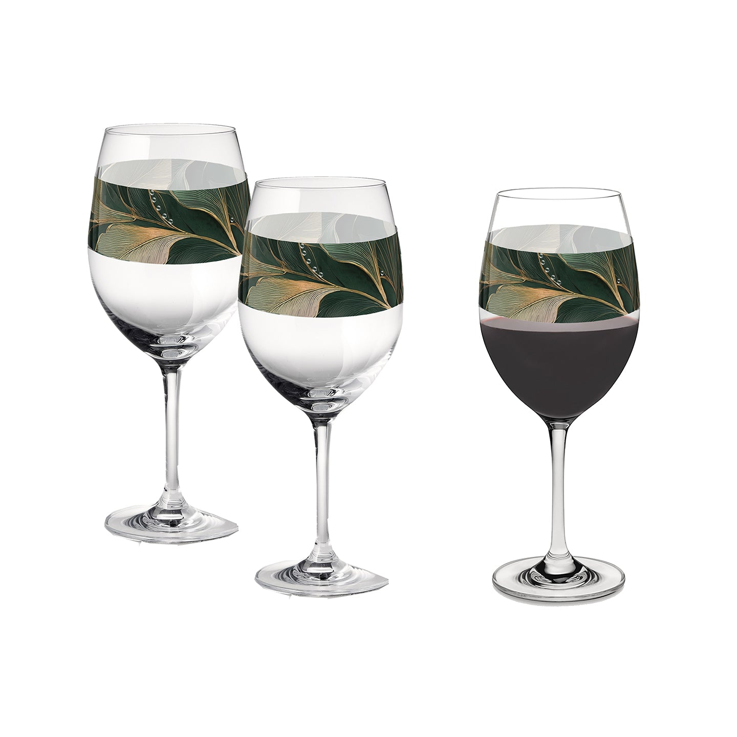 Green n Gold 16oz Tall Wine Glass