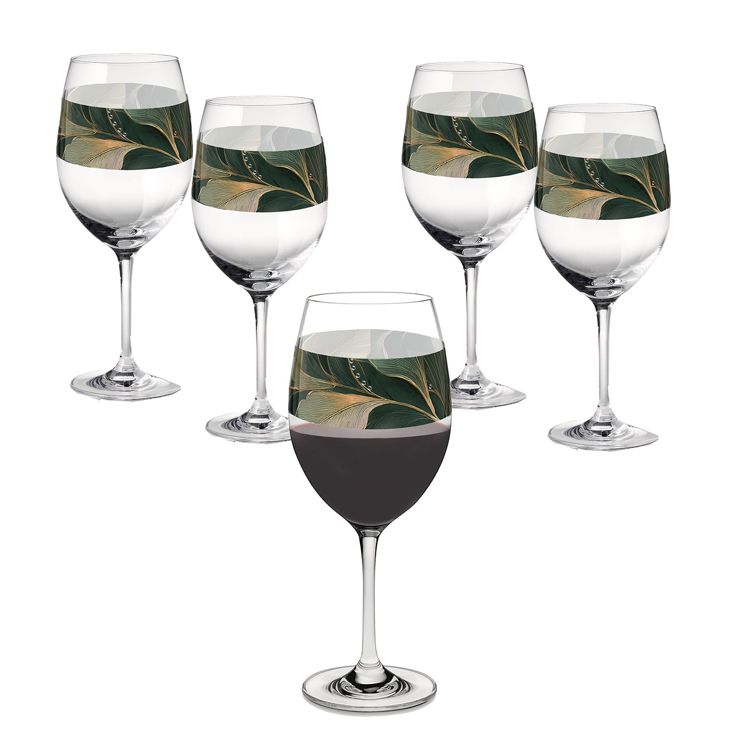 Green n Gold 16oz Tall Wine Glass