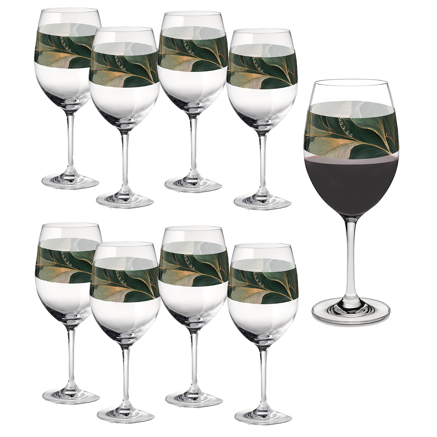 Green n Gold 16oz Tall Wine Glass
