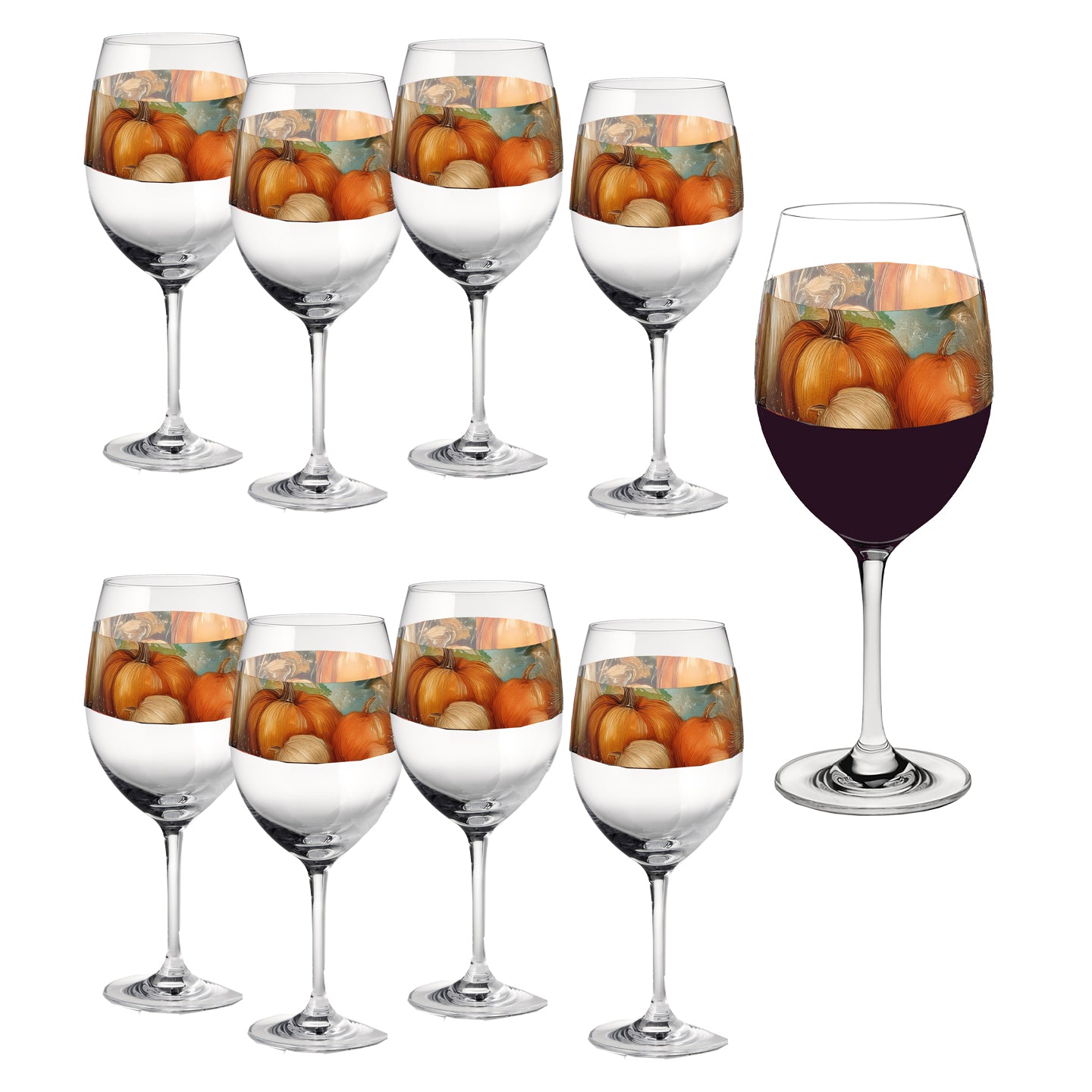 Pumpkin Harvest 16oz Tall Wine Glass