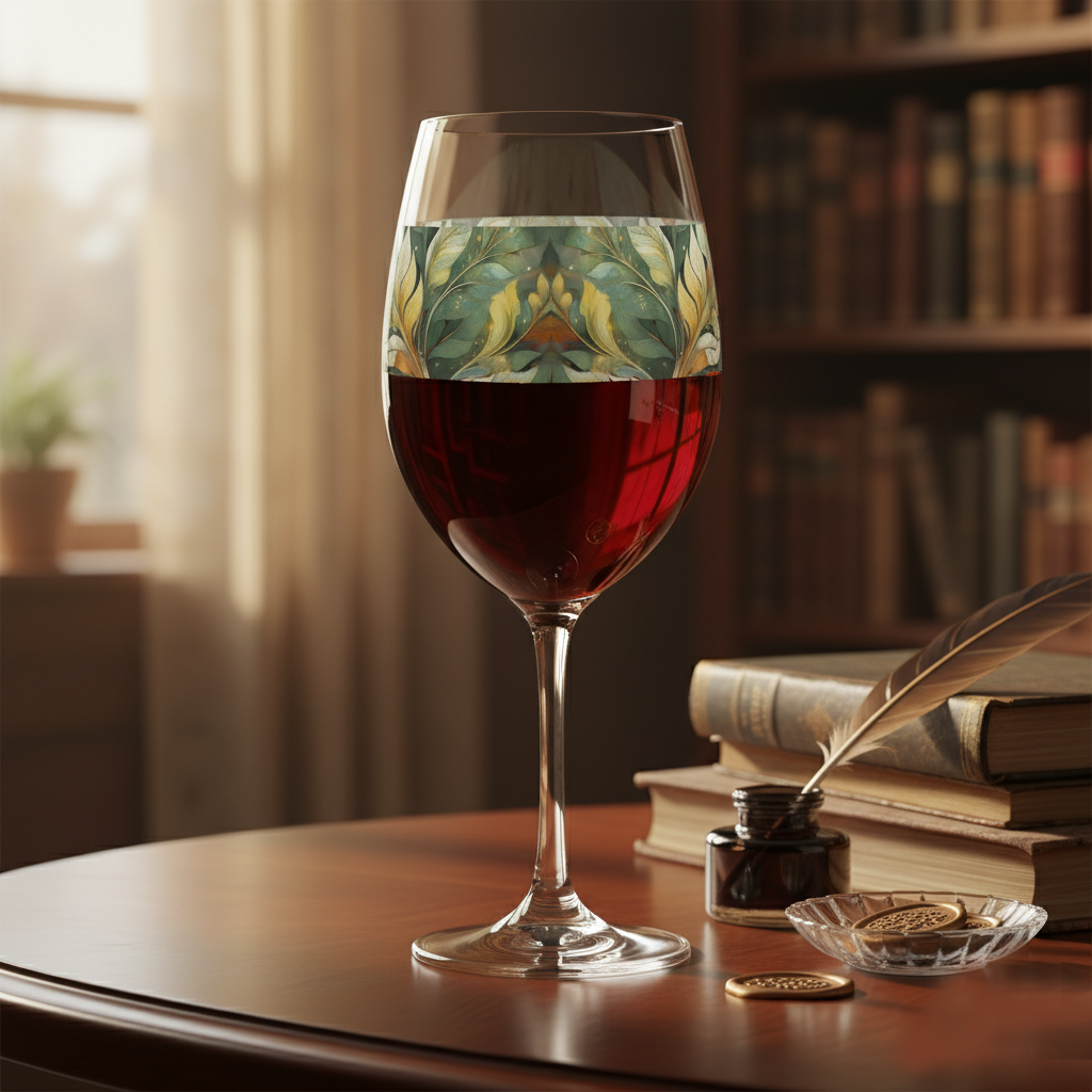 Sage n Gold 16oz Tall Wine Glass