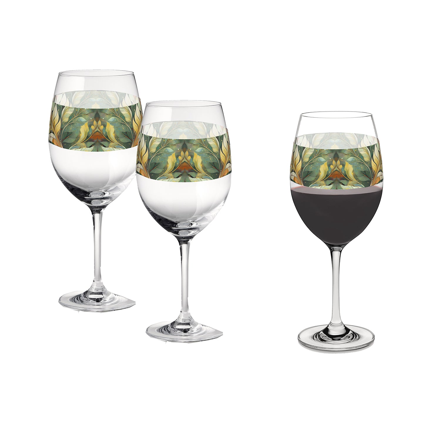 Sage n Gold 16oz Tall Wine Glass