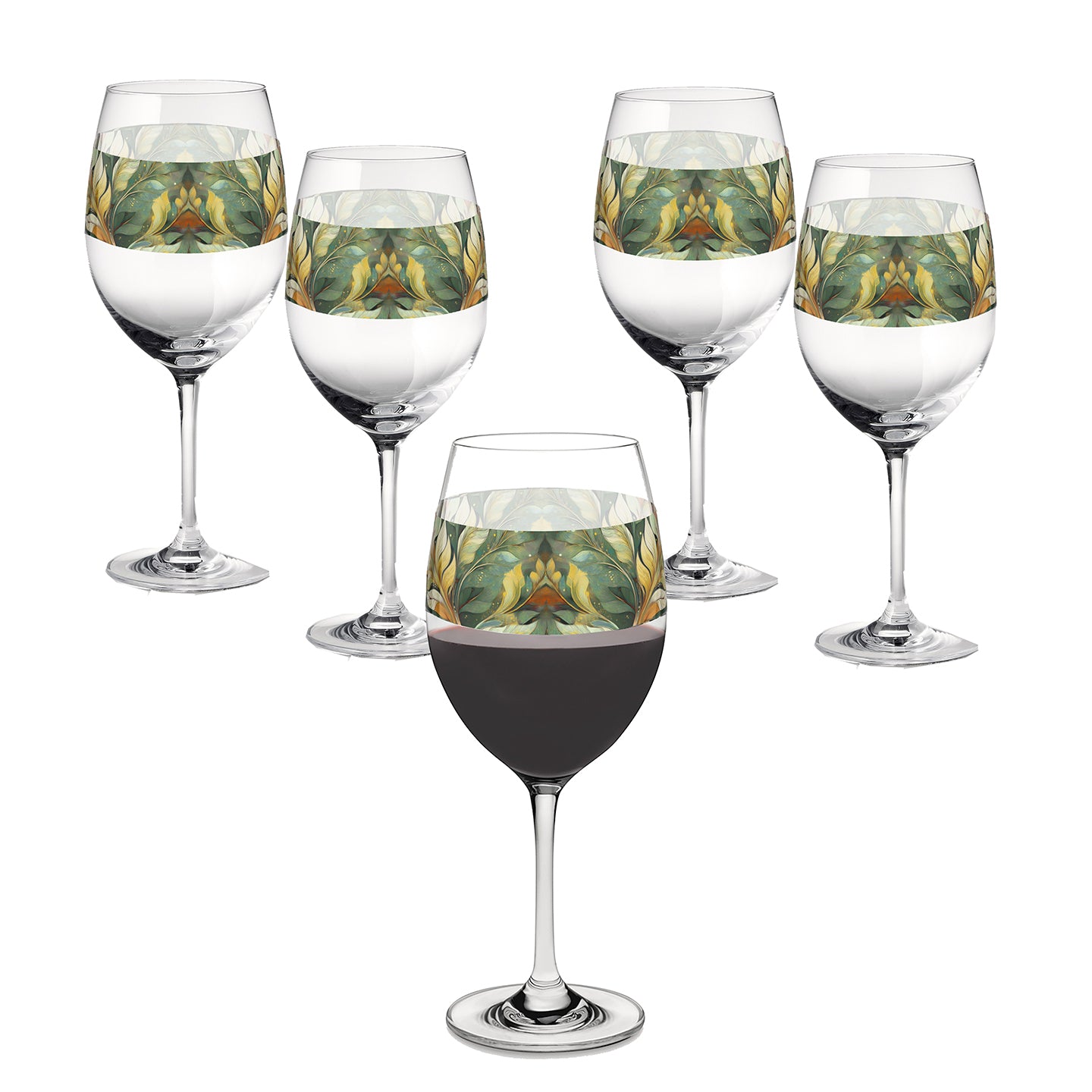 Sage n Gold 16oz Tall Wine Glass