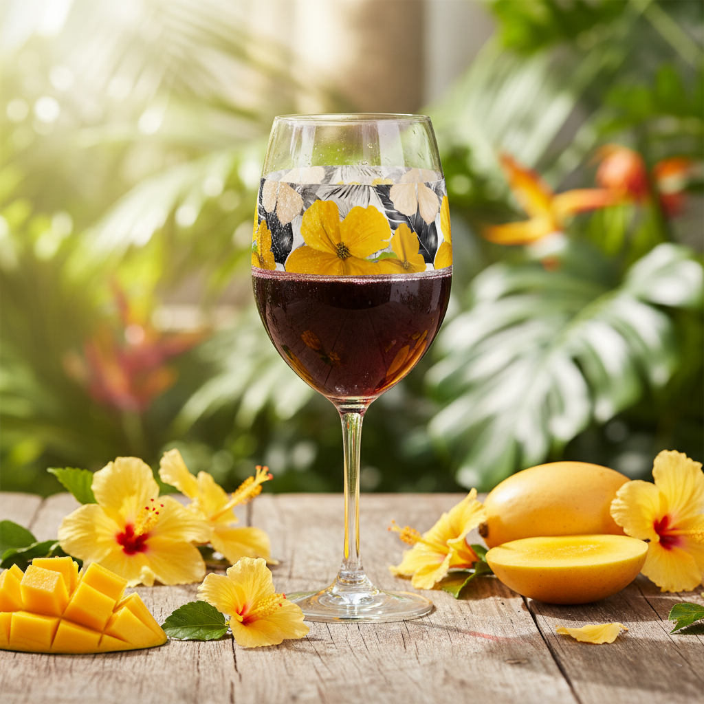 Tropical Sunshine 16oz Tall Wine Glass