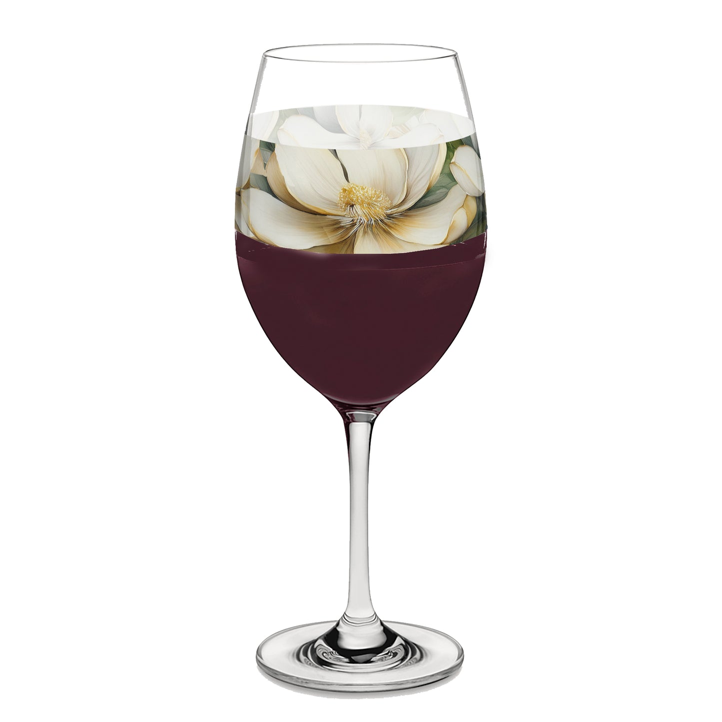 Vintage Magnolias 16oz Tall Wine Glass