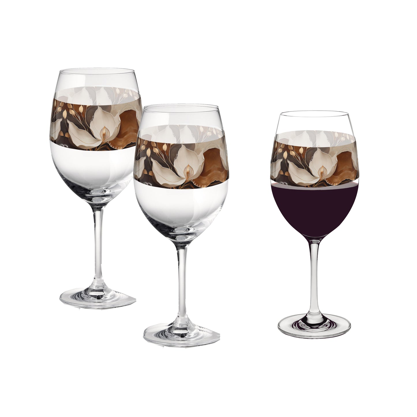 Windswept Magnolias 16oz Tall Wine Glass