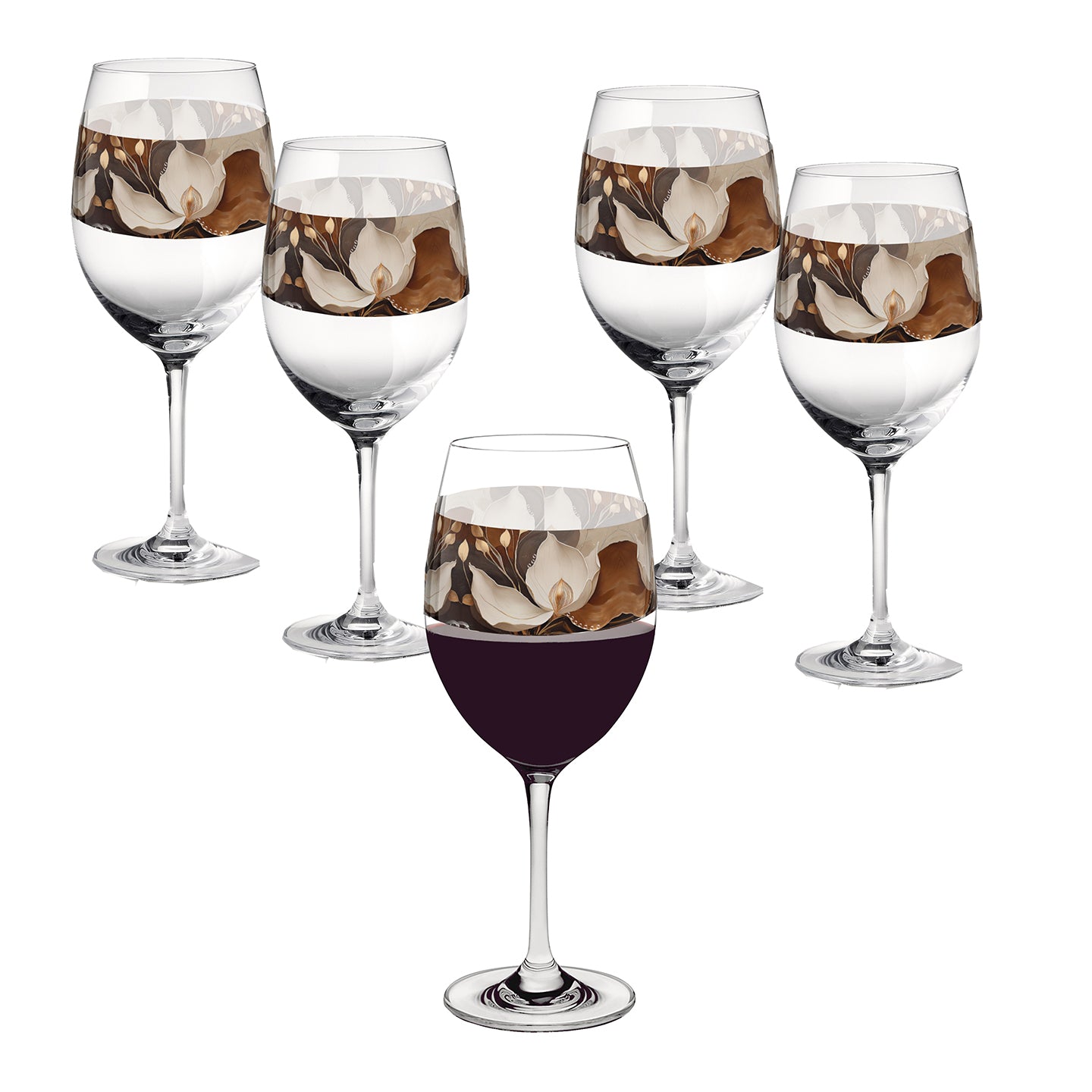 Windswept Magnolias 16oz Tall Wine Glass